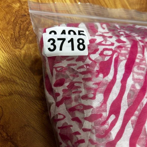 Chicos 3 Womens Sheer Zip Jacket XL Pink White Animal Print Drawstring Boho Chic - Picture 13 of 13